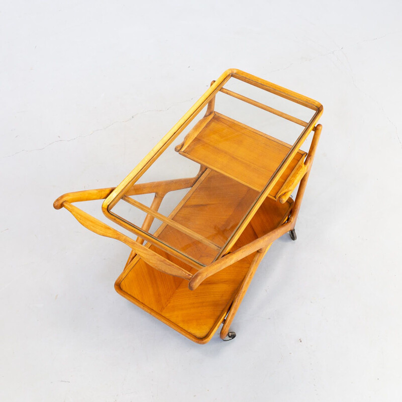 Vintage wood thee trolley  Cesare Lacca ceder for Cassina 1950s