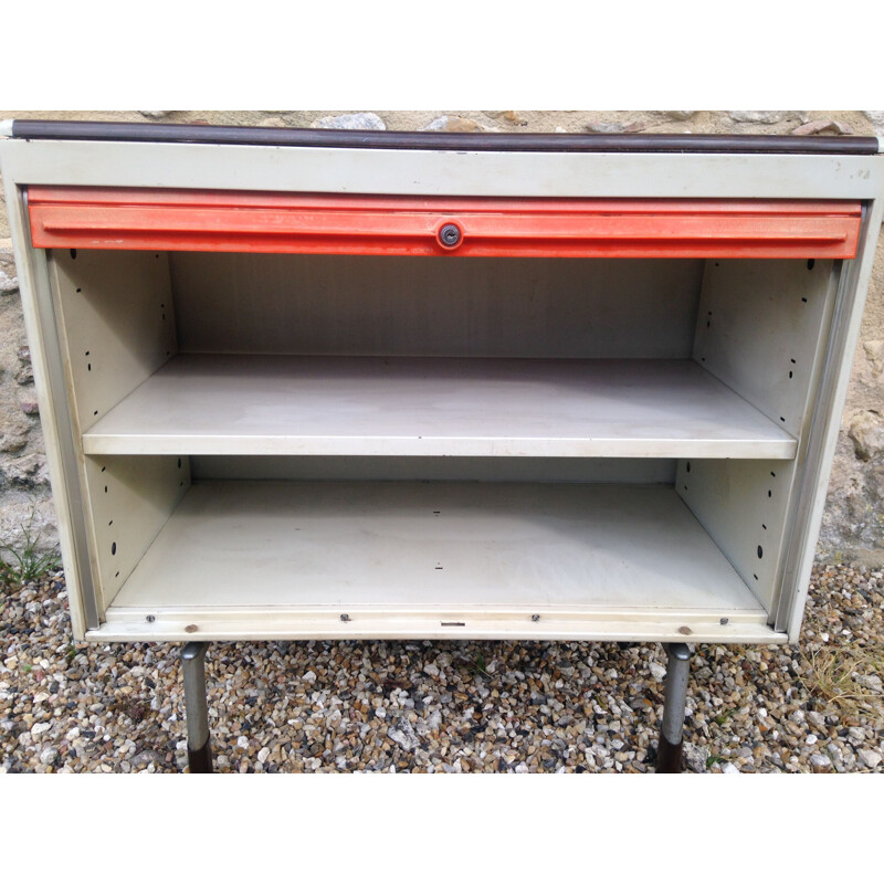 Vintage industrial storage cabinet by strafor 1970s