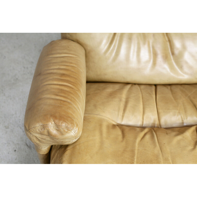 Vintage-Ledersofa von Michel Ducaroy von Ligne Roset Modell Albany 1970