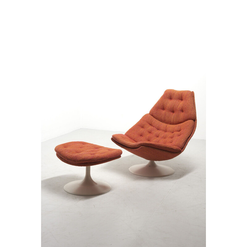Vintage Lounge Chair with Ottoman Model F588 by Geoffrey Harcourt for Artifort, Netherlands 1960s