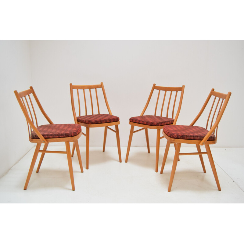 Set of 4 Mid-century Dining Chairs By Antonín Šuman 1980s