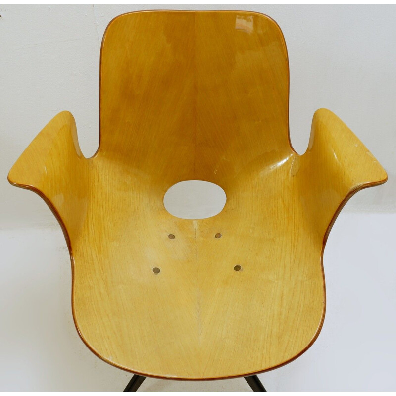 Vintage Medea office chair with swivel base by Vittorio Nobili for Fratelli Tagliabue, 1950