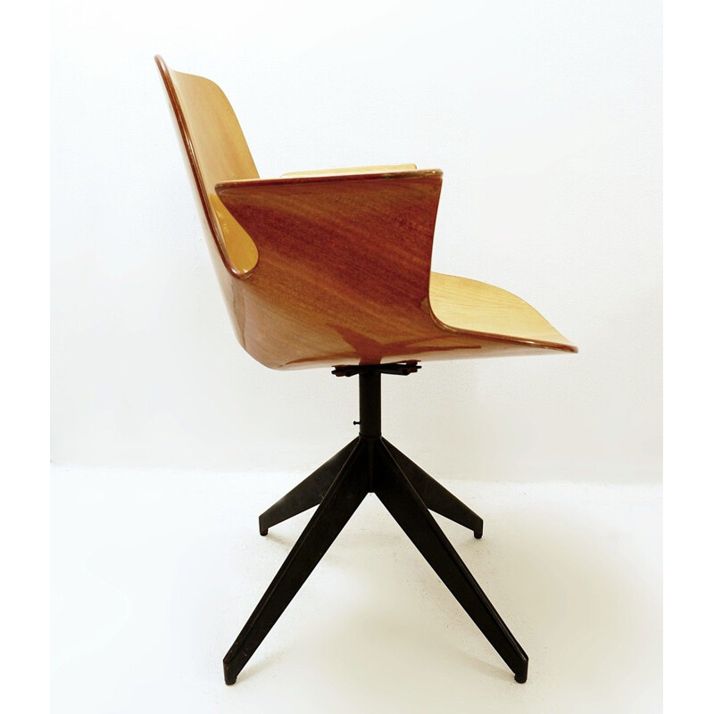 Vintage Medea office chair with swivel base by Vittorio Nobili for Fratelli Tagliabue, 1950