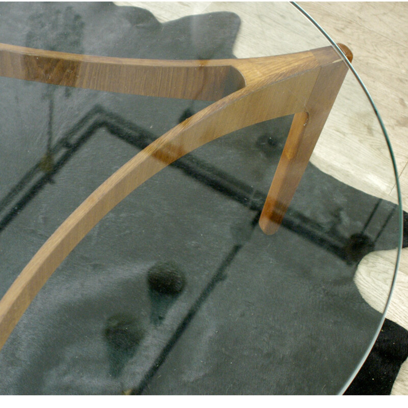 Scandinavian Linneberg Mobelfabrik coffee table in teak and glass, Sven ELLEKAER - 1960s