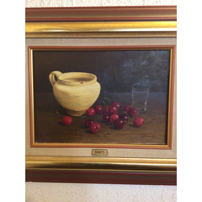 Vintage painting still life of the painter Daneis 1970