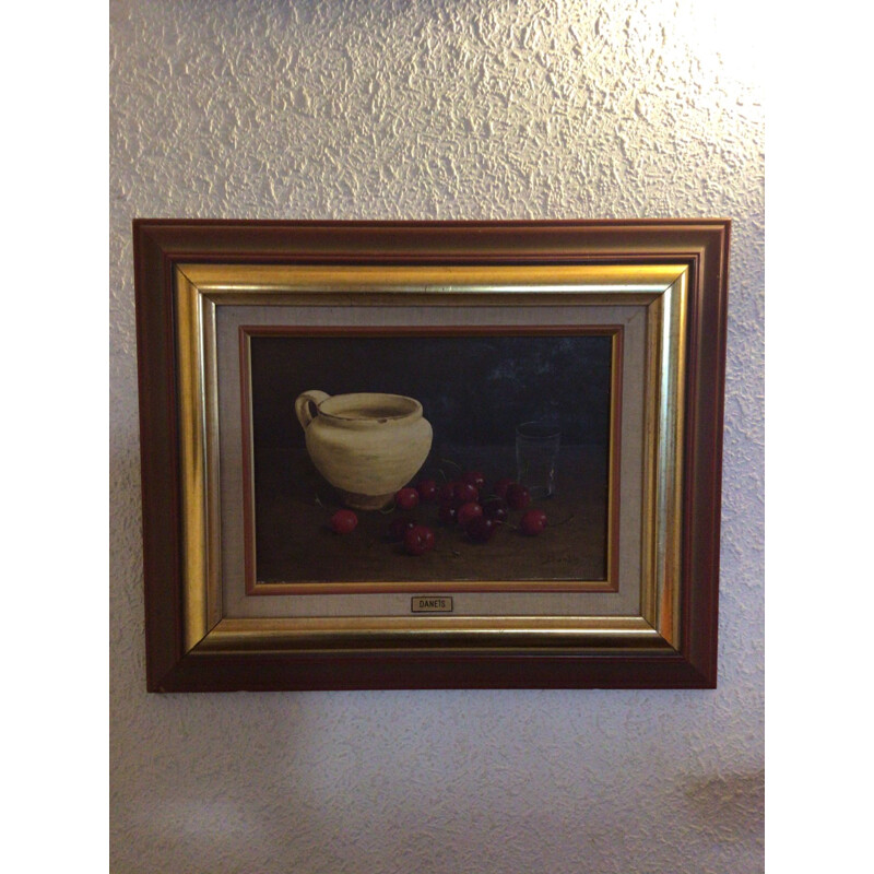 Vintage painting still life of the painter Daneis 1970