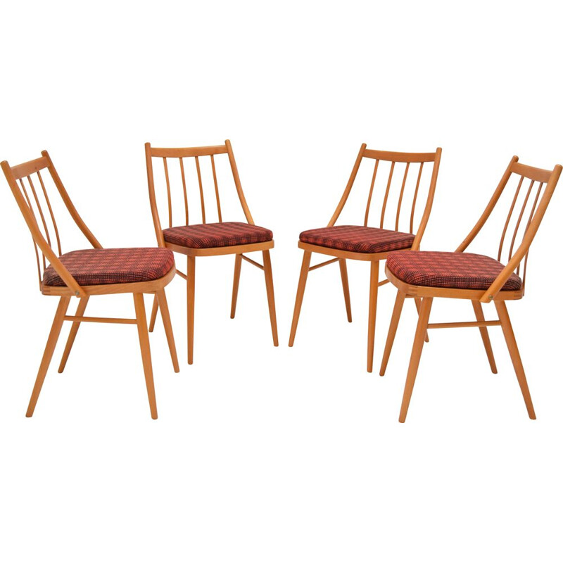 Set of 4 Mid-century Dining Chairs By Antonín Šuman 1980s