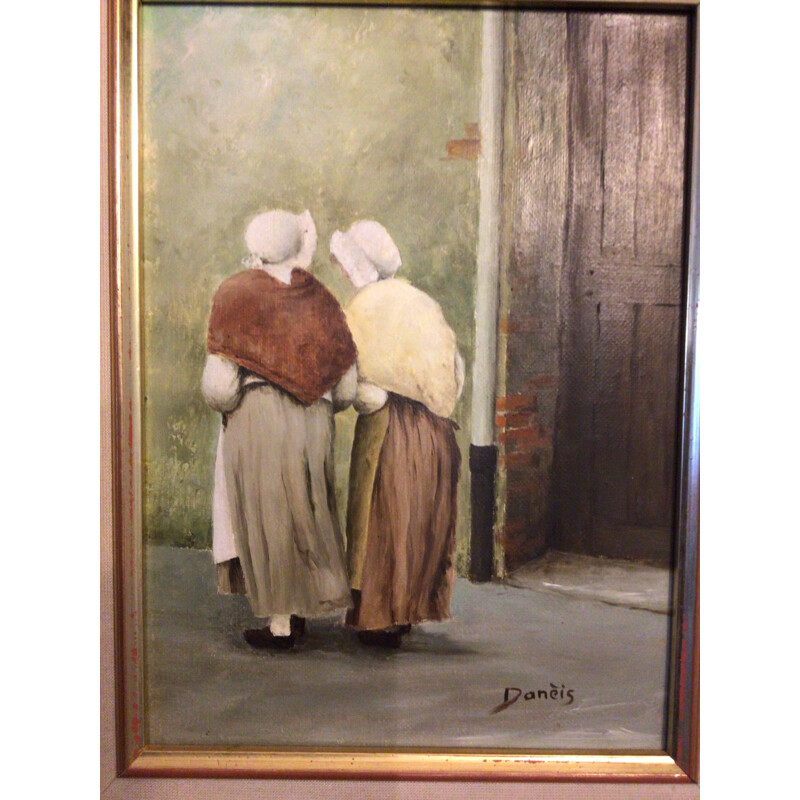 Vintage painting artist painter Daneis 1944s