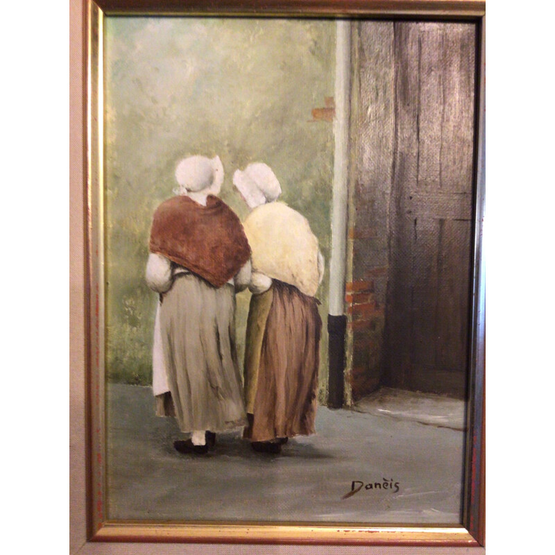 Vintage painting artist painter Daneis 1944s