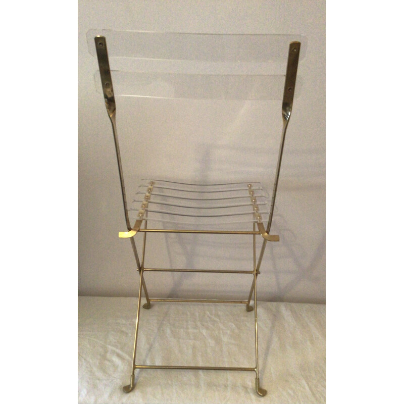 Vintage plexiglass folding chair by Yonel Lebovici and Bernard Berthet 1970s