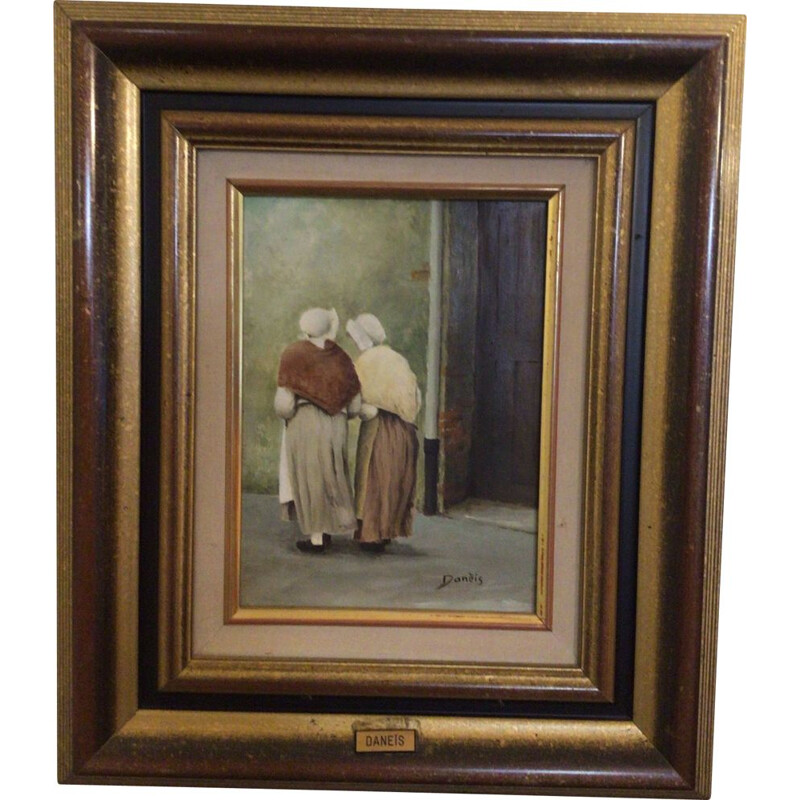 Vintage painting artist painter Daneis 1944s