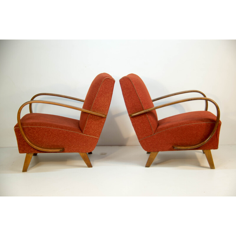 Pair of vintage Armchairs by Jindrich Halabala 1950s