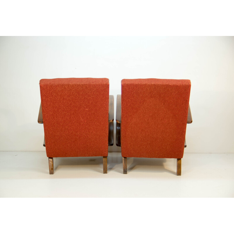 Pair of vintage Armchairs by Jindrich Halabala 1950s