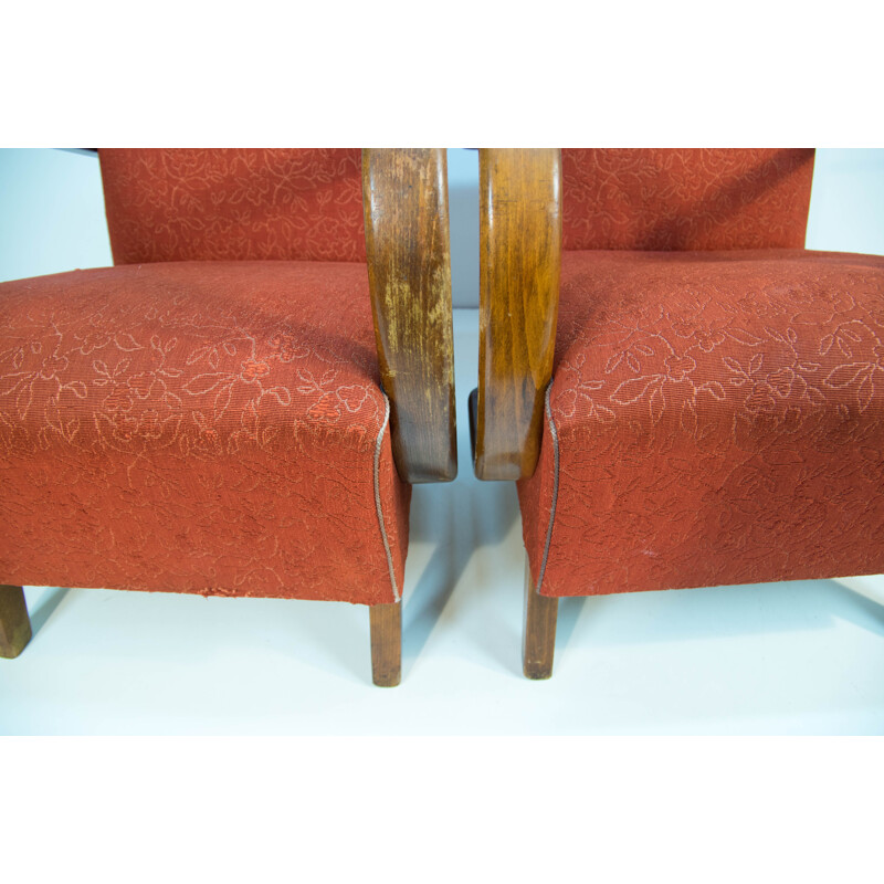 Paire de fauteuils vintage par Jindrich Halabala 1950
