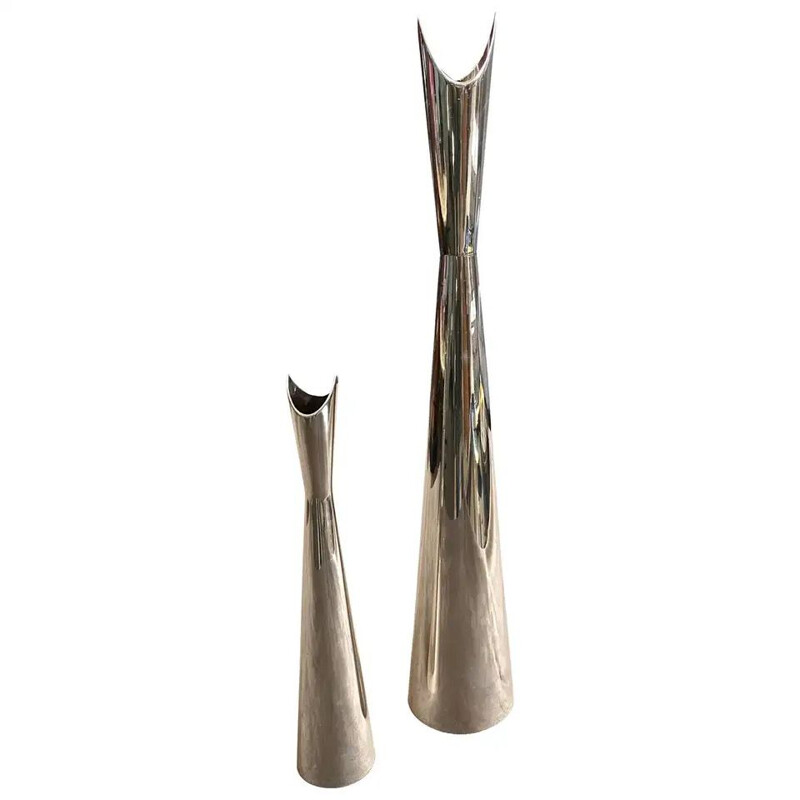 Pair of vintage Cardinale Vases by Lino Sabattini for Christofle 1960s