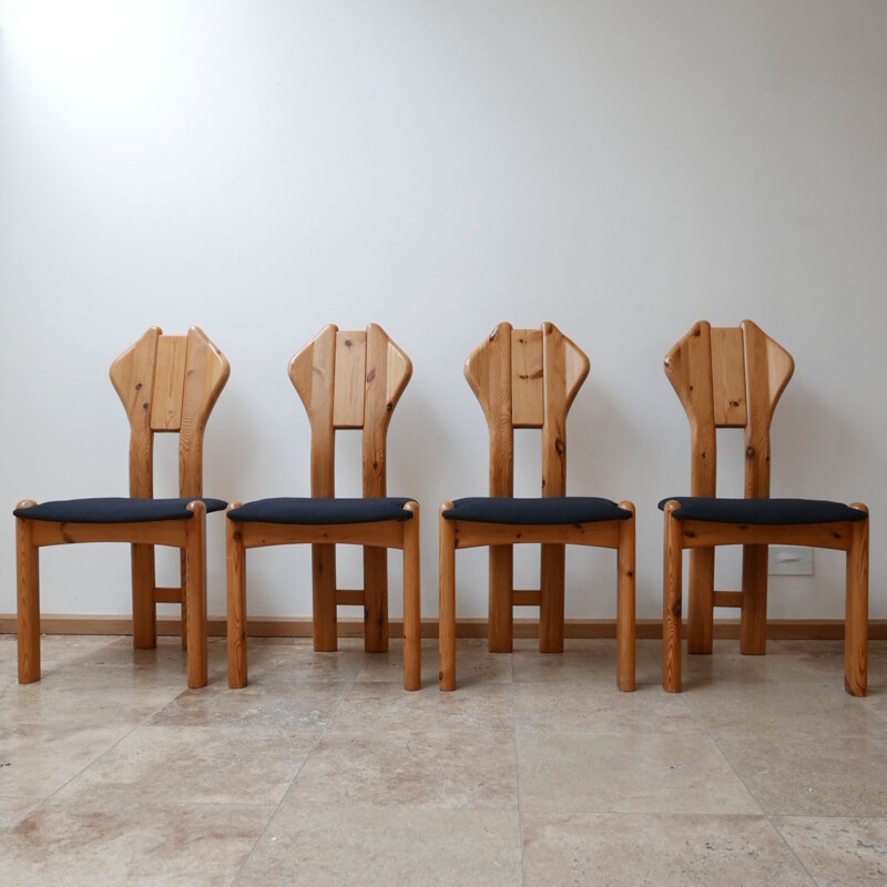 Set of 4 vintage Pine Dining Chairs Denmark 1970s