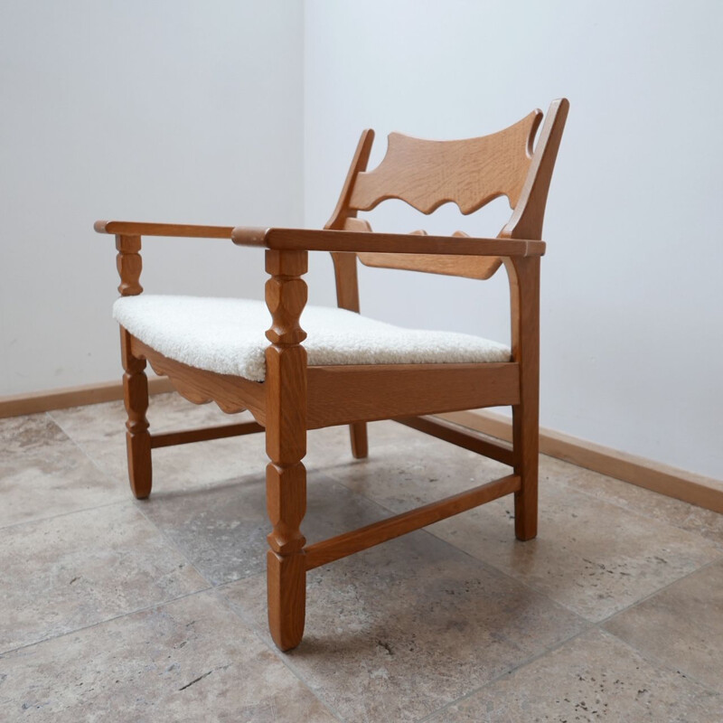 Vintage Razor Blade Oak Armchair Henning Kjaernulf