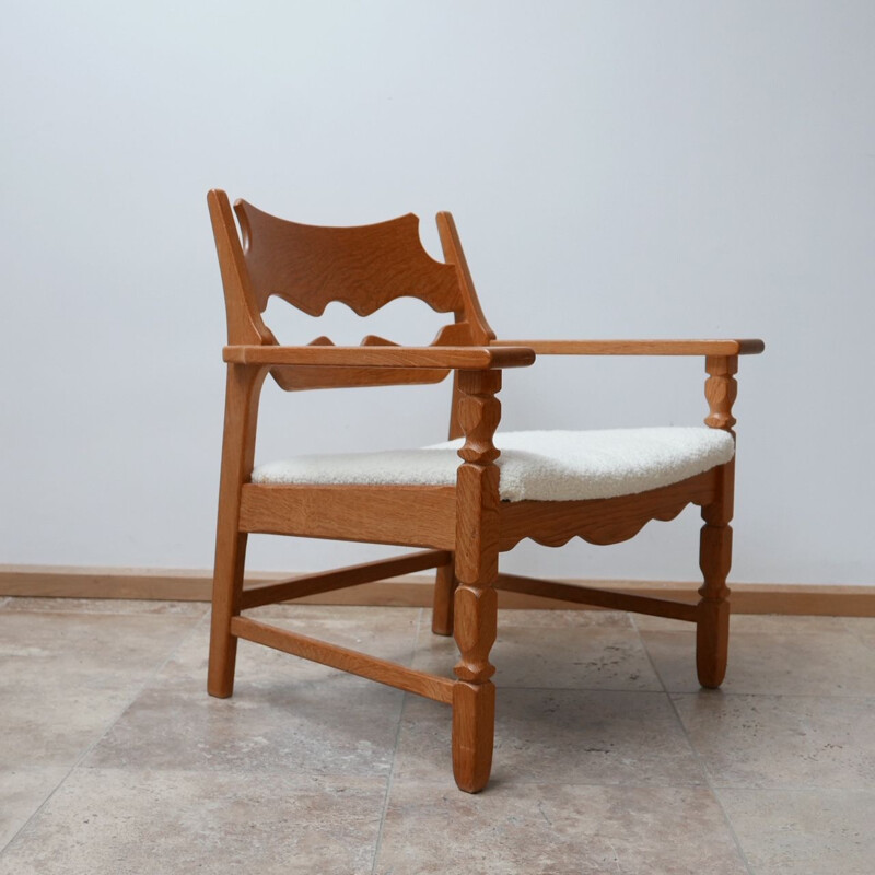 Vintage Razor Blade Oak Armchair Henning Kjaernulf