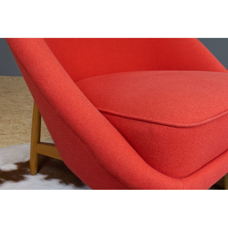 Chaise vintage Theo Ruth Club rouge Artifort 1950