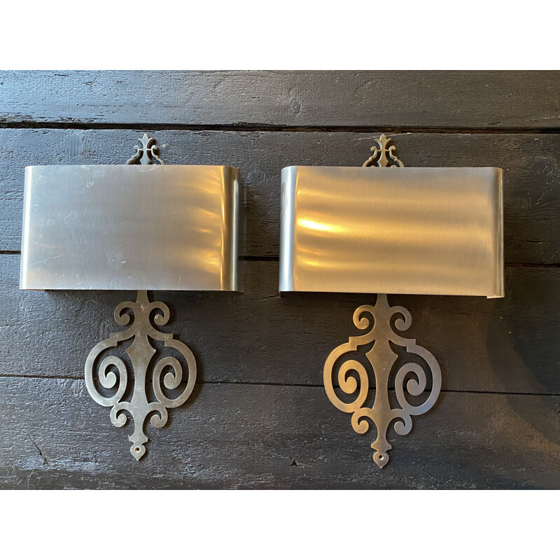 Pair of vintage sconces Maison Charles, France 1970