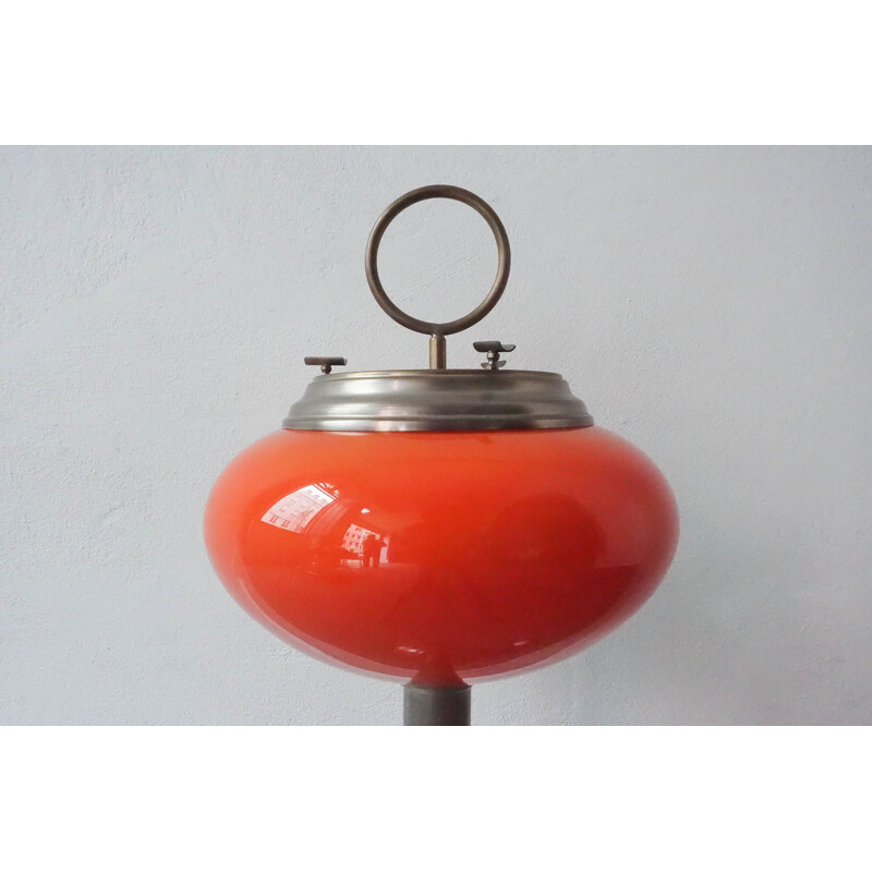 Lampe-cendrier vintage en verre opalin, Portugal 1960