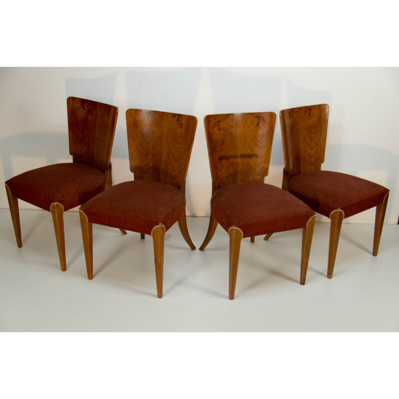 Set van 4 vintage Art Deco stoelen van Jindrich Halabala voor UP Závody 1930