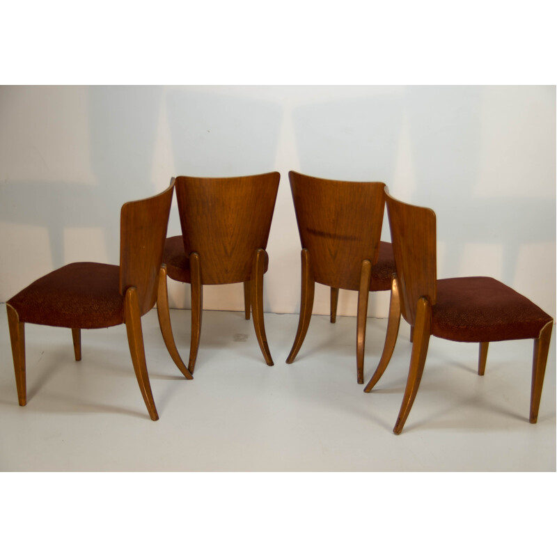 Set of 4 vintage Art Deco chairs by Jindrich Halabala for UP Závody 1930