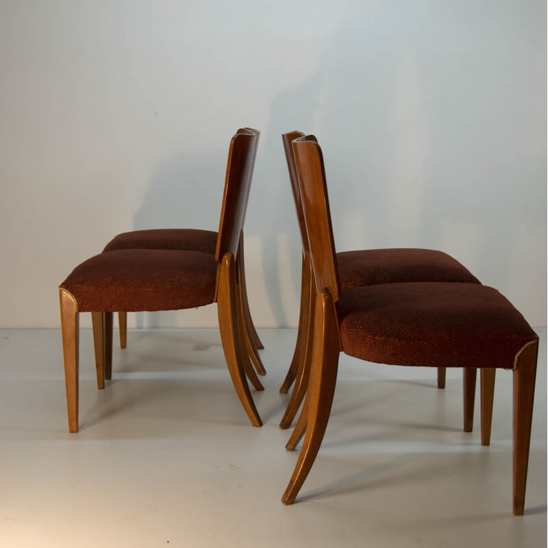 Set of 4 vintage Art Deco chairs by Jindrich Halabala for UP Závody 1930