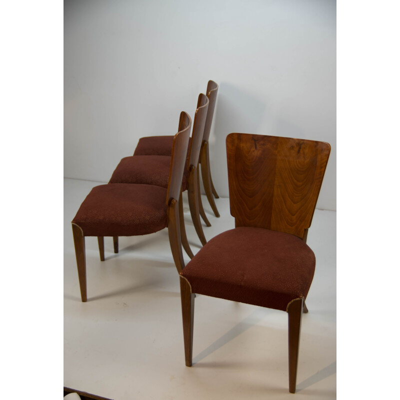 Lot de 4 chaises vintage Art déco de Jindrich Halabala pour UP Závody 1930