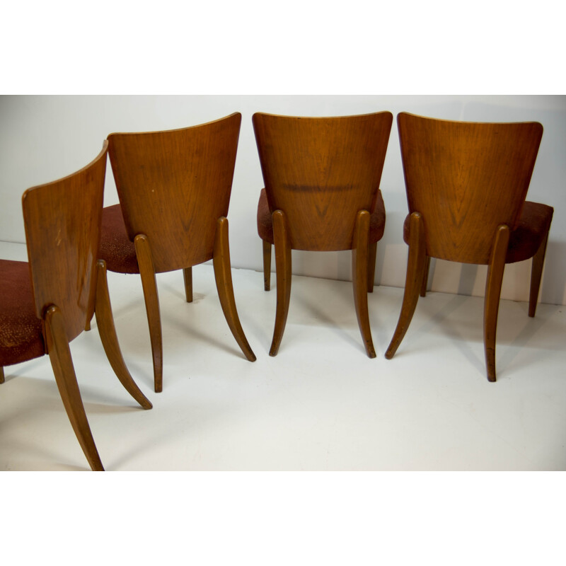 Set of 4 vintage Art Deco chairs by Jindrich Halabala for UP Závody 1930