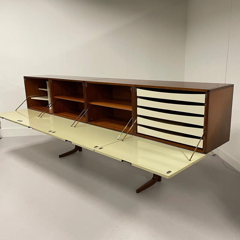 Credenza vintage in teak e lacca bianca di Cees Braakman per Pastoe, 1960