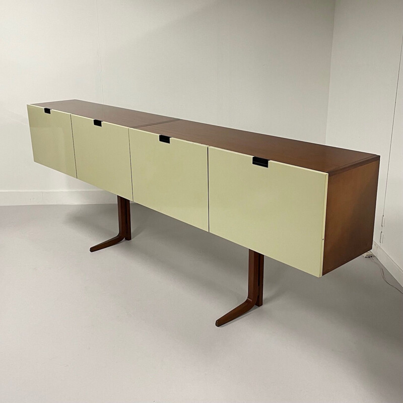 Credenza vintage in teak e lacca bianca di Cees Braakman per Pastoe, 1960