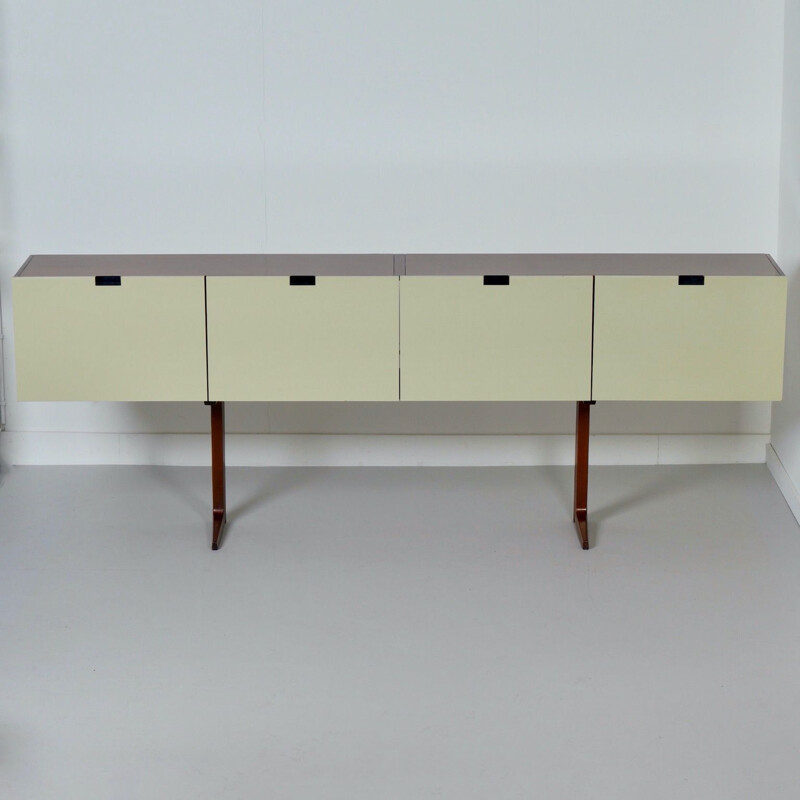 Vintage teak and white lacquer sideboard by Cees Braakman for Pastoe, 1960