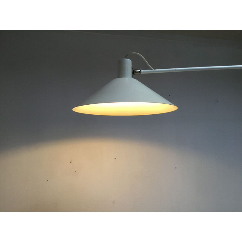 Vintage anemic fishing pendant lamp in white by J.J.M Hoogerverst, 1960