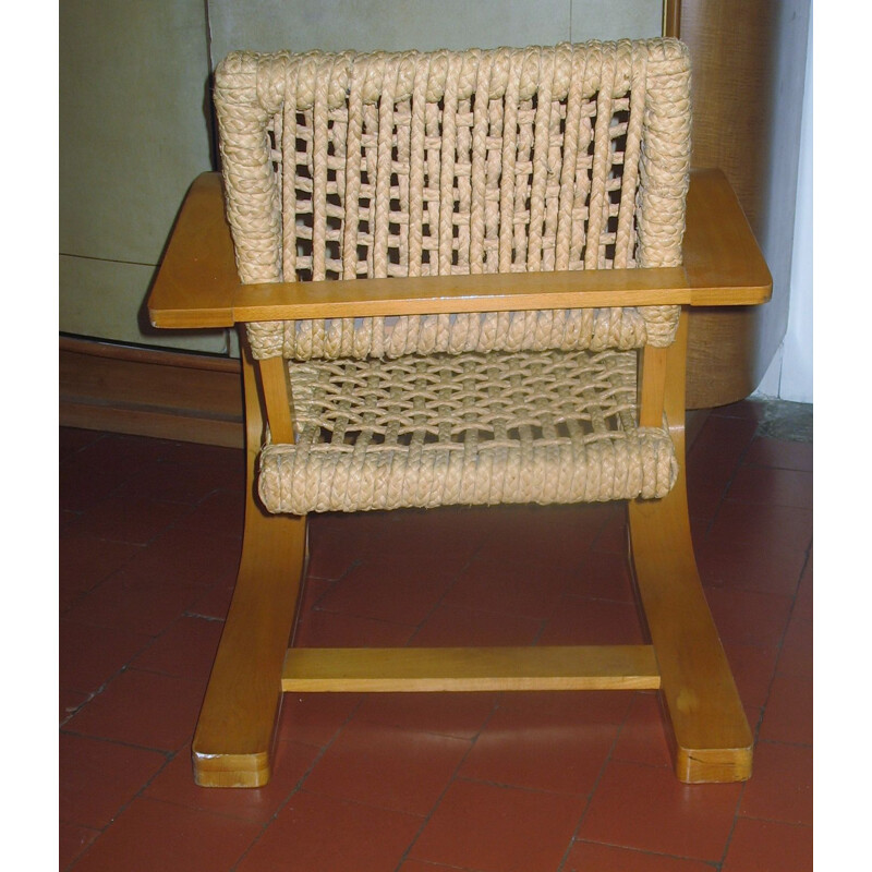 Pair of vintage armchairs Audoux Minet 1950