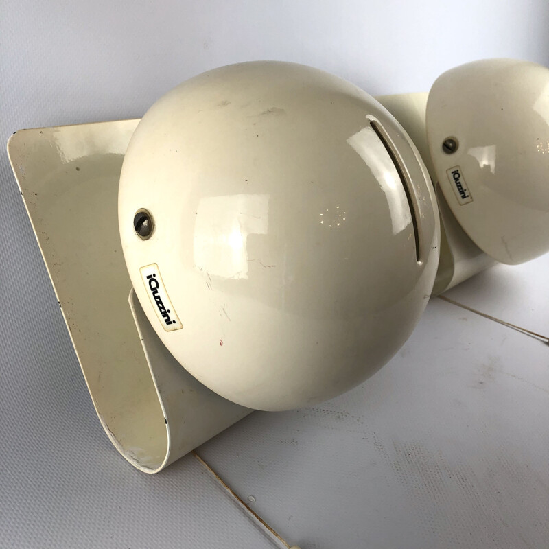 Pair of vintage wall lamps by Giuseppe Cormio for Guzzini, Bugia Italy