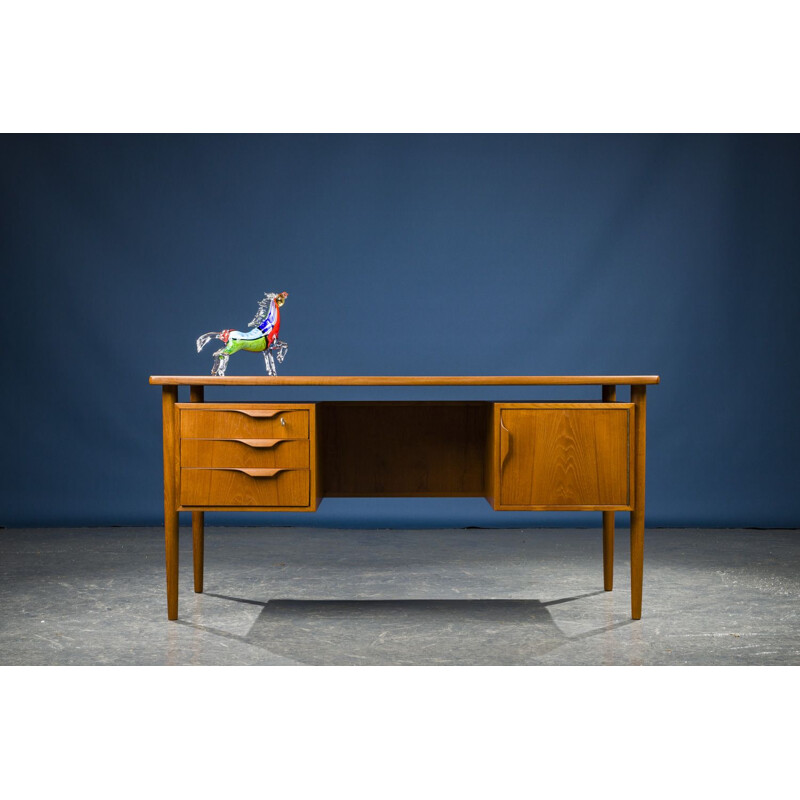 Bureau vintage Modern Arne Vodder Bornholm en teck à plateau flottant Danois