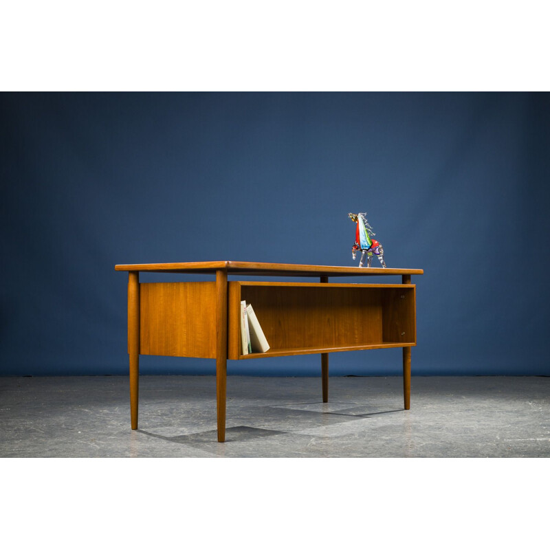 Vintage Modern Arne Vodder Bornholm Floating-Top Teak Desk Danish