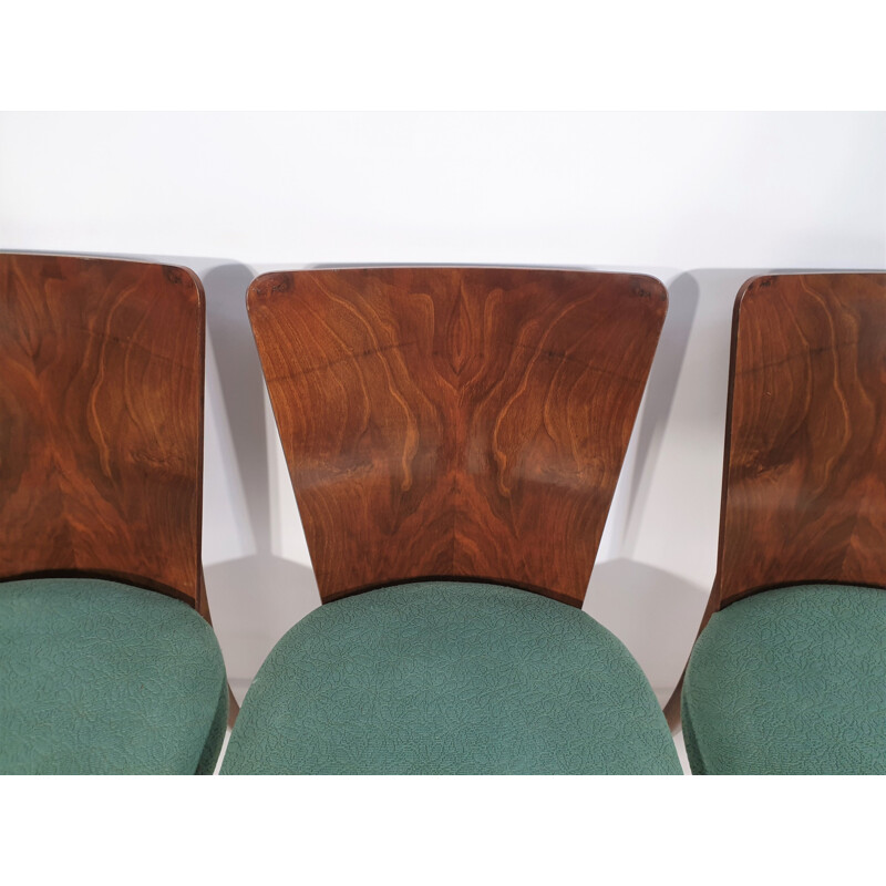 Set of 4 vintage Art Deco Dining Chairs by Jindřich Halabala 1940s
