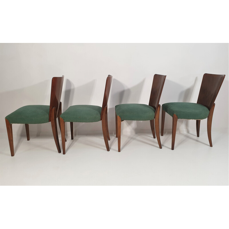 Lot de 4 chaises vintage Art déco par Jindřich Halabala 1940