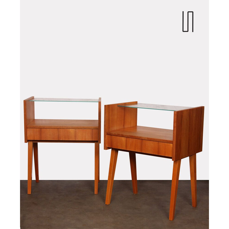 Paire de tables de nuit vintage pour Zapadoslovenske Nabytkarske Zavody 1960