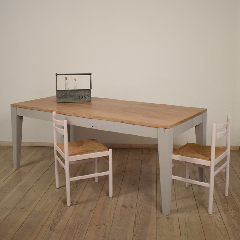 Table à repas allemande en bois d'olive - 1980  