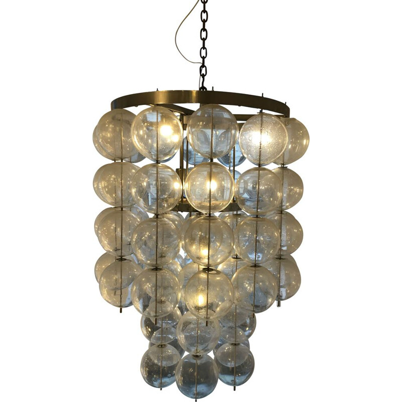 Vintage hand-blown glass pendant lamp, 1960