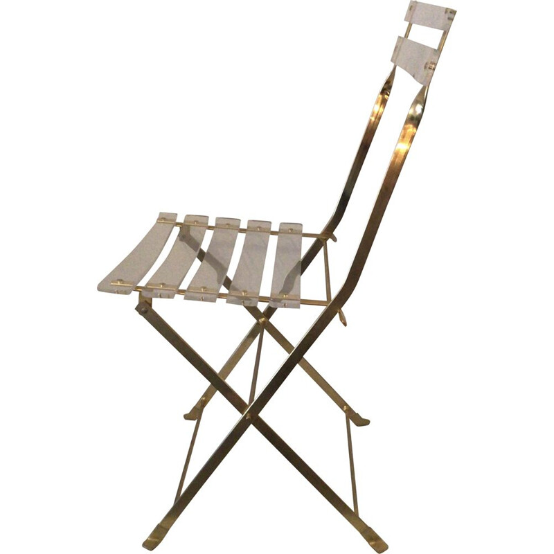 Vintage plexiglass folding chair by Yonel Lebovici and Bernard Berthet 1970s