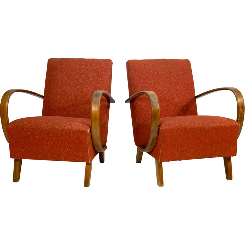 Pair of vintage Armchairs by Jindrich Halabala 1950s
