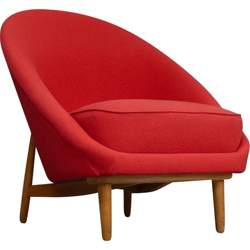 Chaise vintage Theo Ruth Club rouge Artifort 1950