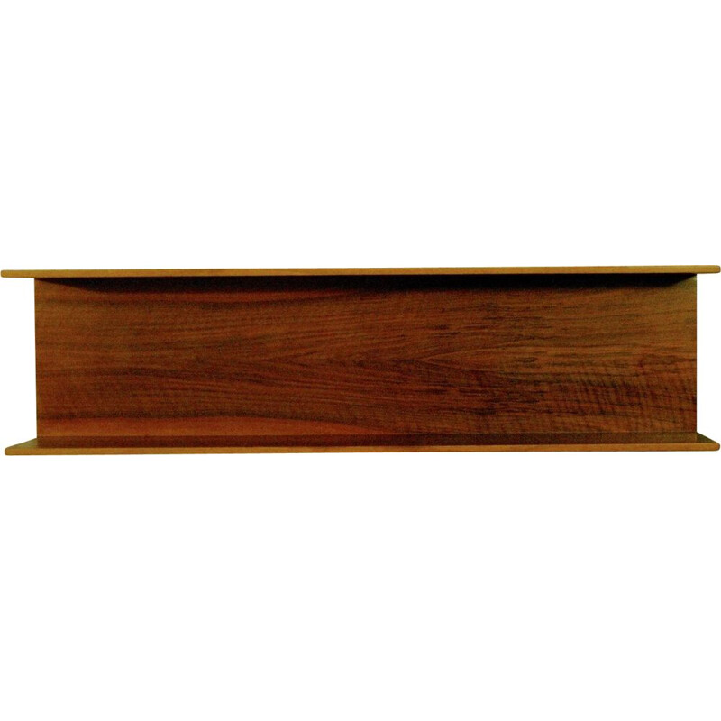 Vintage walnut shelf by Walter Wirz for W Renz 1960