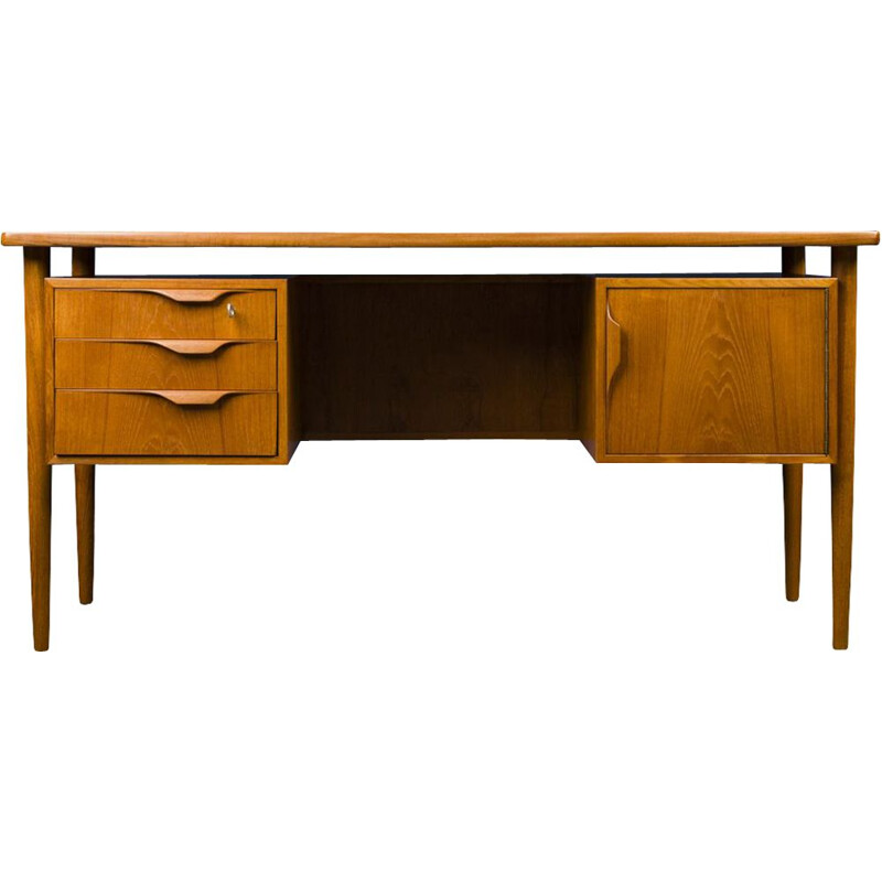 Vintage Modern Arne Vodder Bornholm Floating-Top Teak Desk Danish