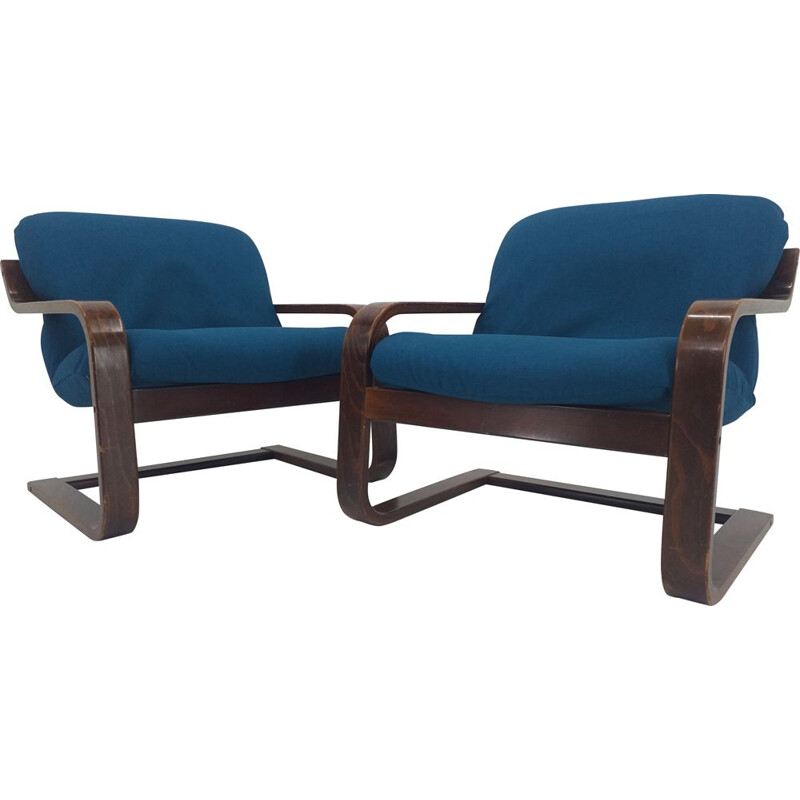 Pair of Mid Century Lounge Armchairs Westnofa, Norway 1970s