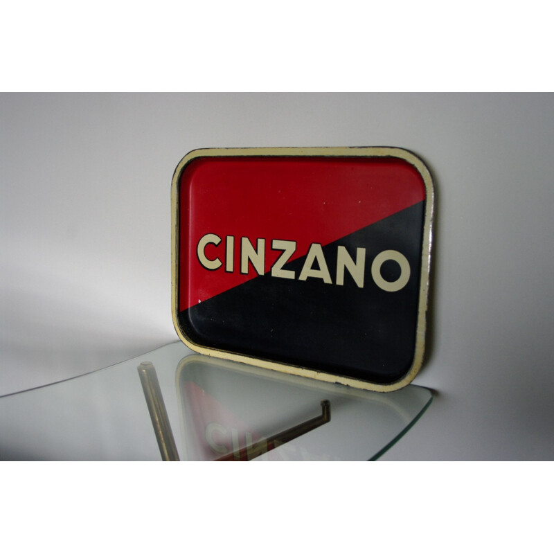 Vintage-Tablett aus Blech "Cinzano", 1960